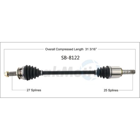 Surtrack Axle Cv Axle Shaft, Sb-8122 SB-8122